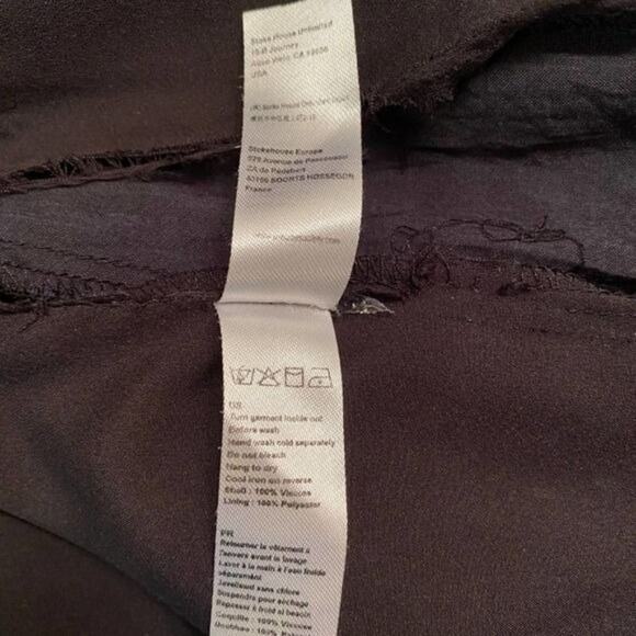 Amuse Society Black Dress Ivory Floral Print Wide Straps Princess Neckline M - Picture 7 of 8